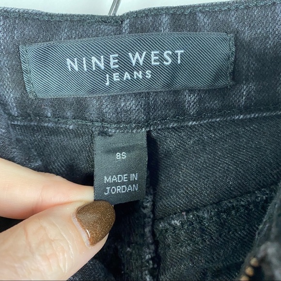 Nine West Black West End Bootcut Jeans Women's 8/28 Short Button Flap Pockets - Picture 3 of 11